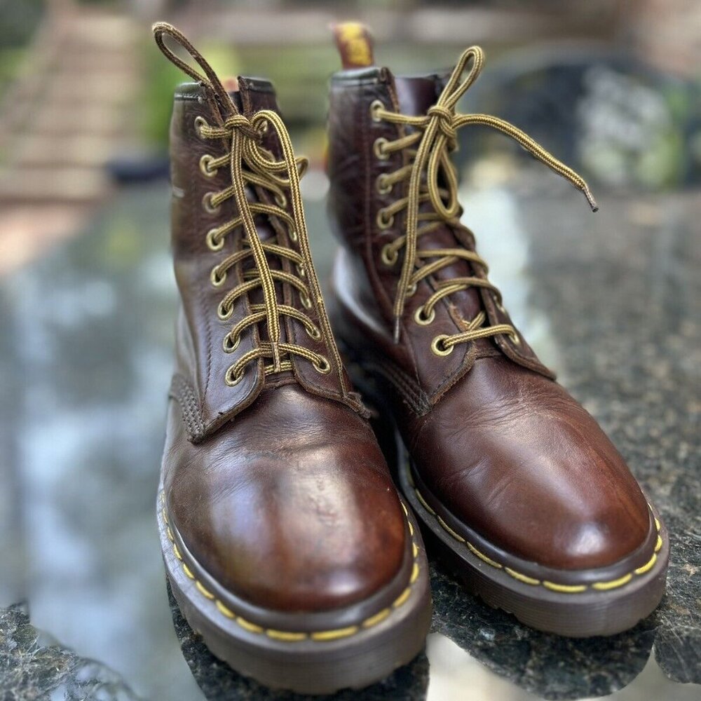 Dr. Martens Doc England 90's Vintage Aztec Crazy Horse Brown 1460 BootsUK4 US6.5